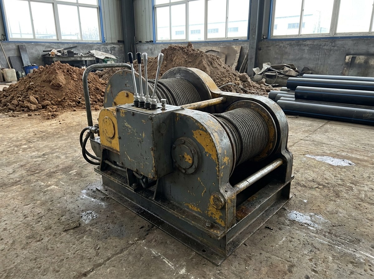 pipe pulling hydraulic winch